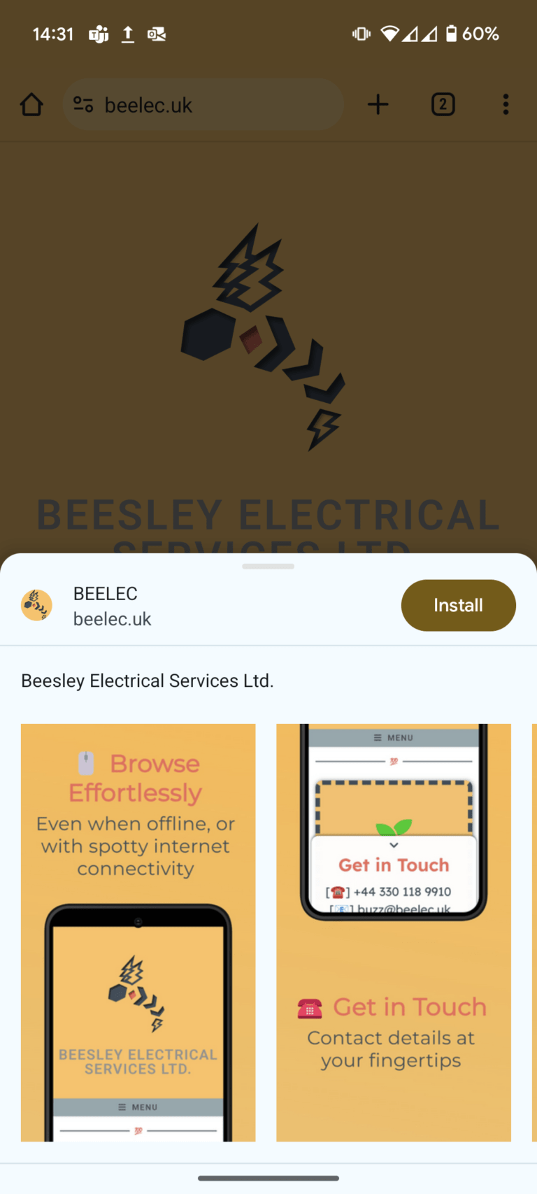 install chrome drawer BEELEC app