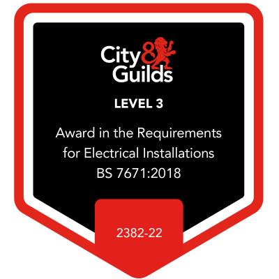 BS 7671:2018 C&G 2382-22 Certificate Badge